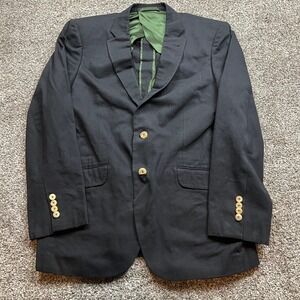 Trumaker And Co Suit Jacket Men Blazer 42 Navy Blue Built to Fit Single Breasted